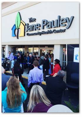 Huston Installs New Jane Pauley Community Health Center Signage