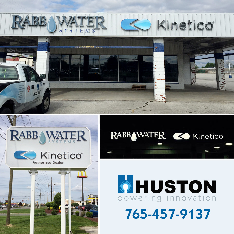 Rabb / Kinetico of Kokomo Stands Out With New Channel Letters and Pylon Sign Upgrade.